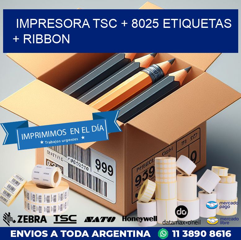 impresora TSC + 8025 etiquetas + ribbon