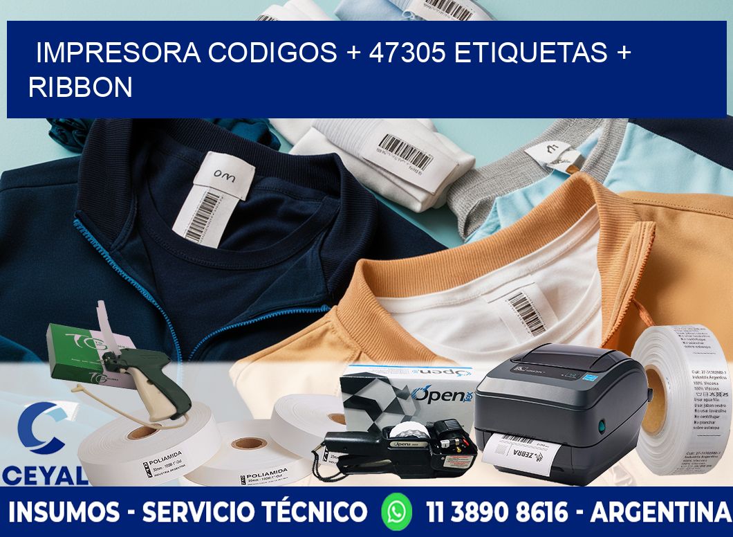 impresora codigos + 47305 etiquetas + ribbon