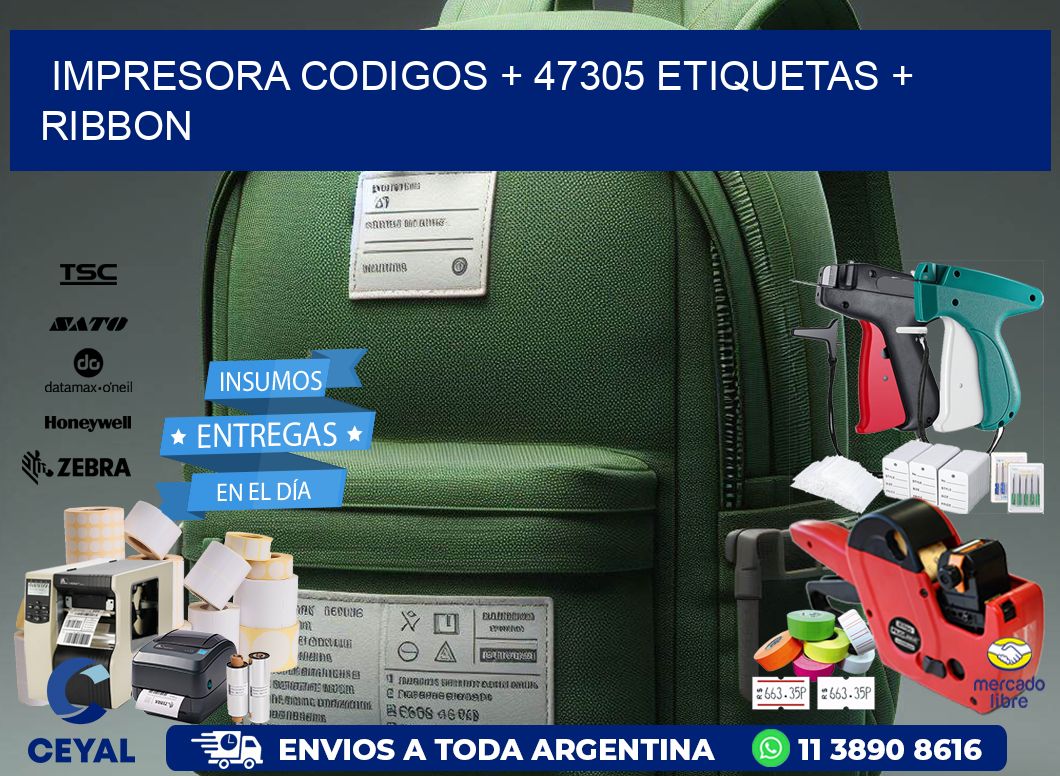 impresora codigos + 47305 etiquetas + ribbon