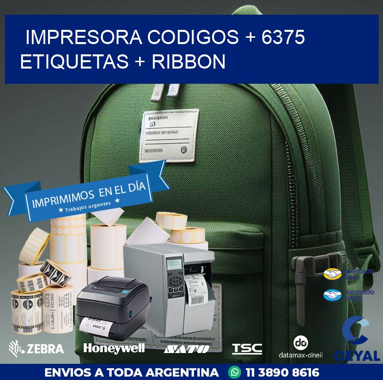 impresora codigos + 6375 etiquetas + ribbon