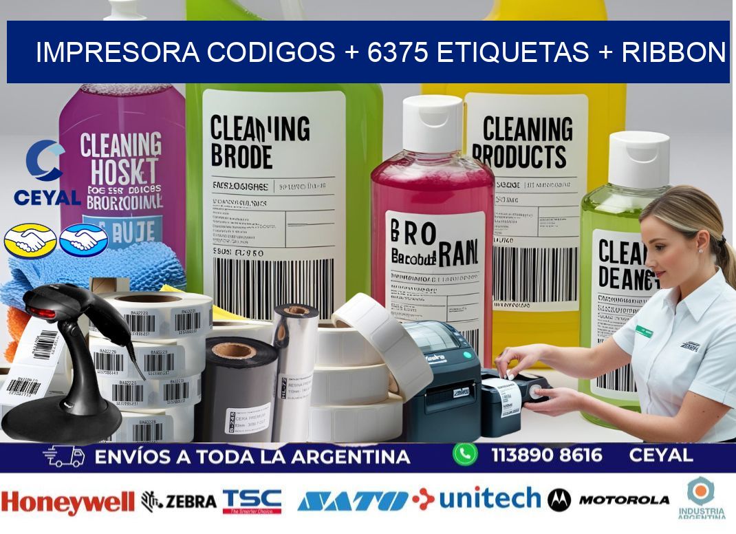 impresora codigos + 6375 etiquetas + ribbon