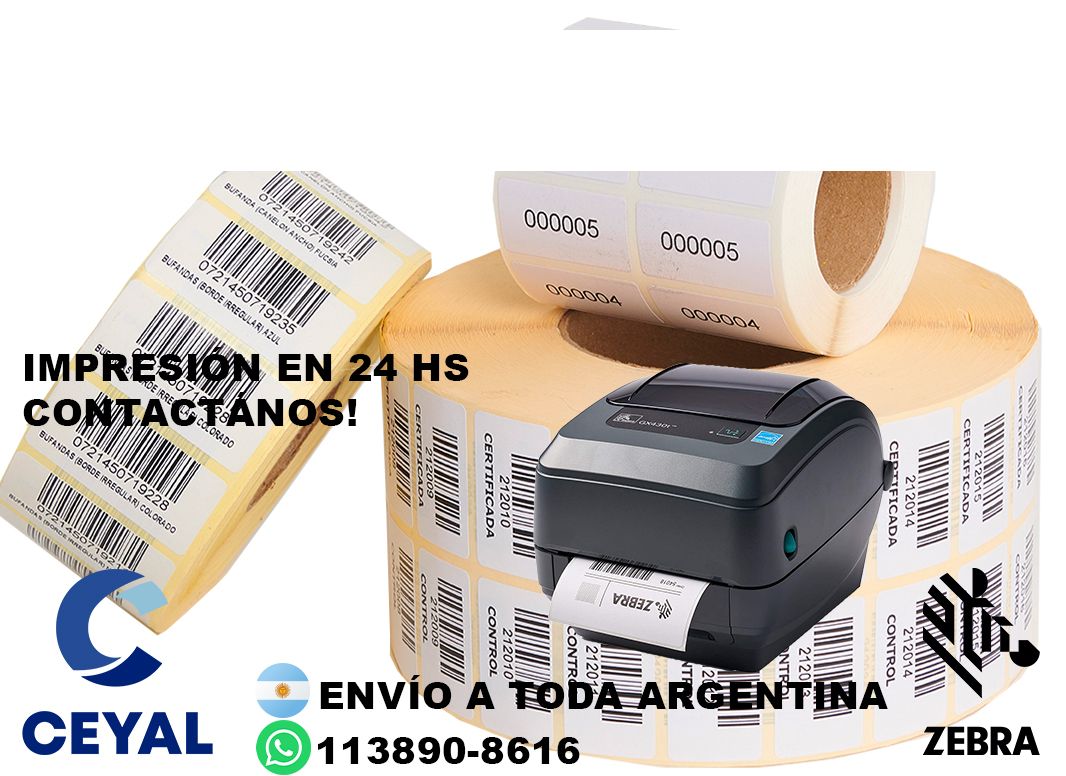 impresora codigos de barras + 1300 etiquetas + ribbon