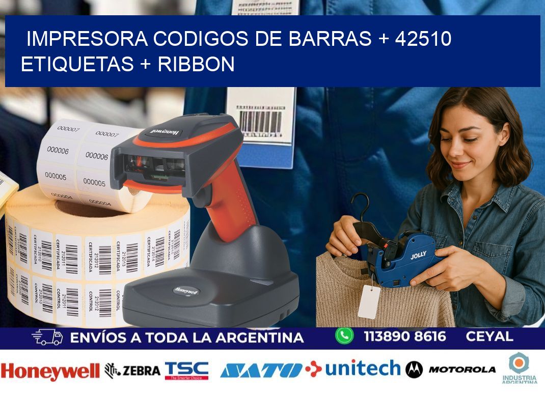 impresora codigos de barras + 42510 etiquetas + ribbon