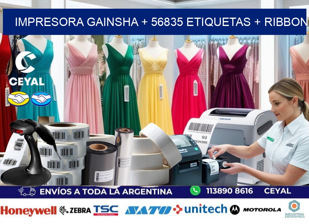 impresora gainsha + 56835 etiquetas + ribbon