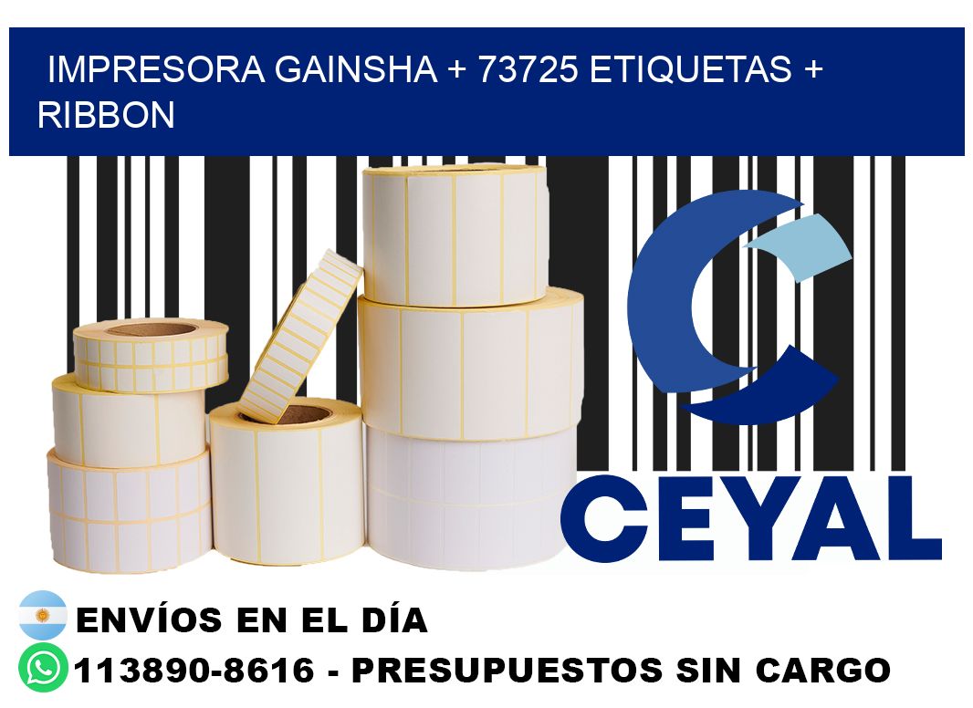 impresora gainsha + 73725 etiquetas + ribbon