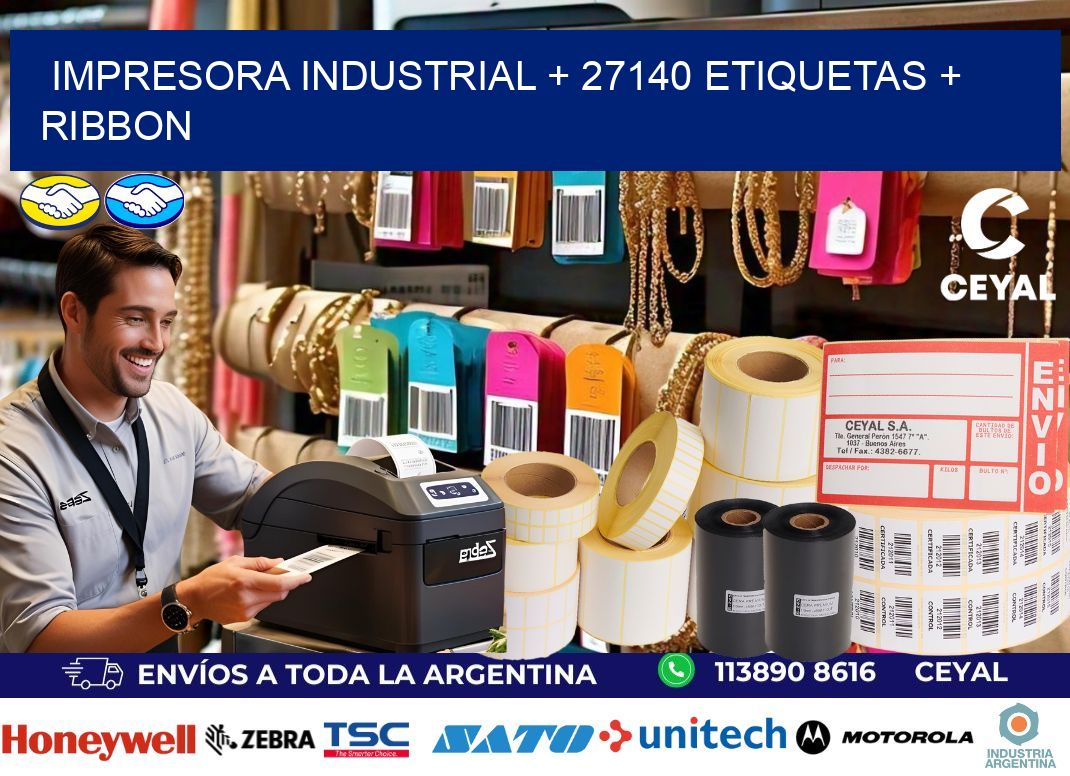 impresora industrial + 27140 etiquetas + ribbon