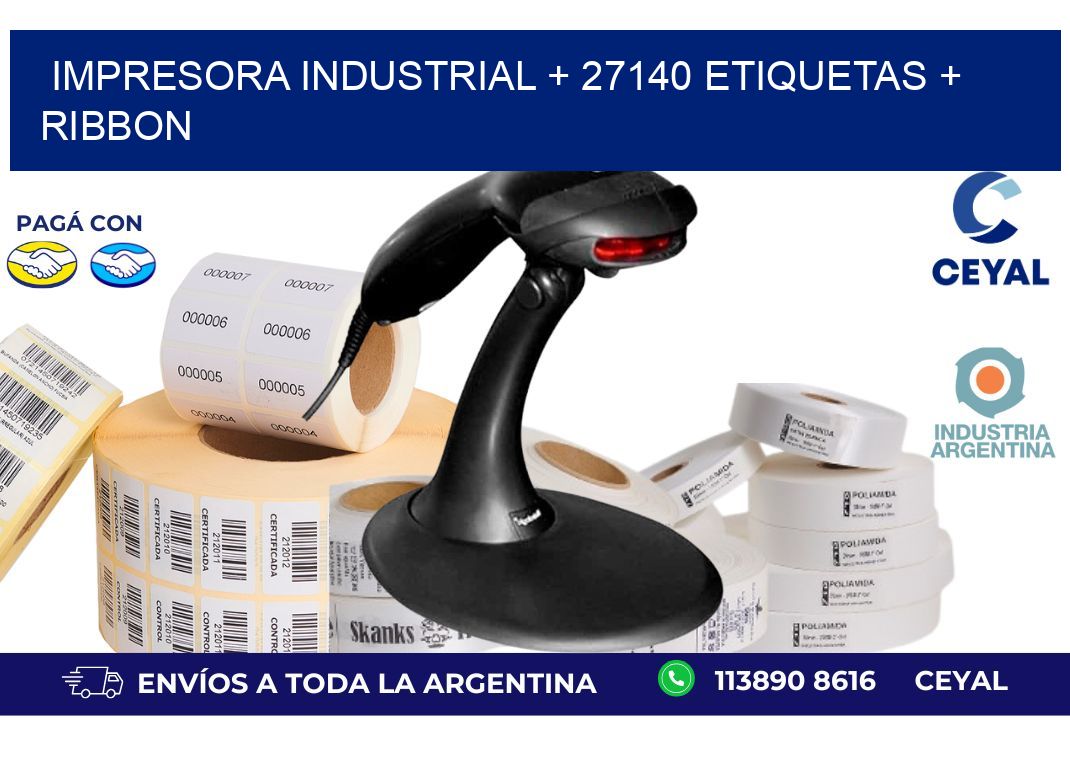 impresora industrial + 27140 etiquetas + ribbon