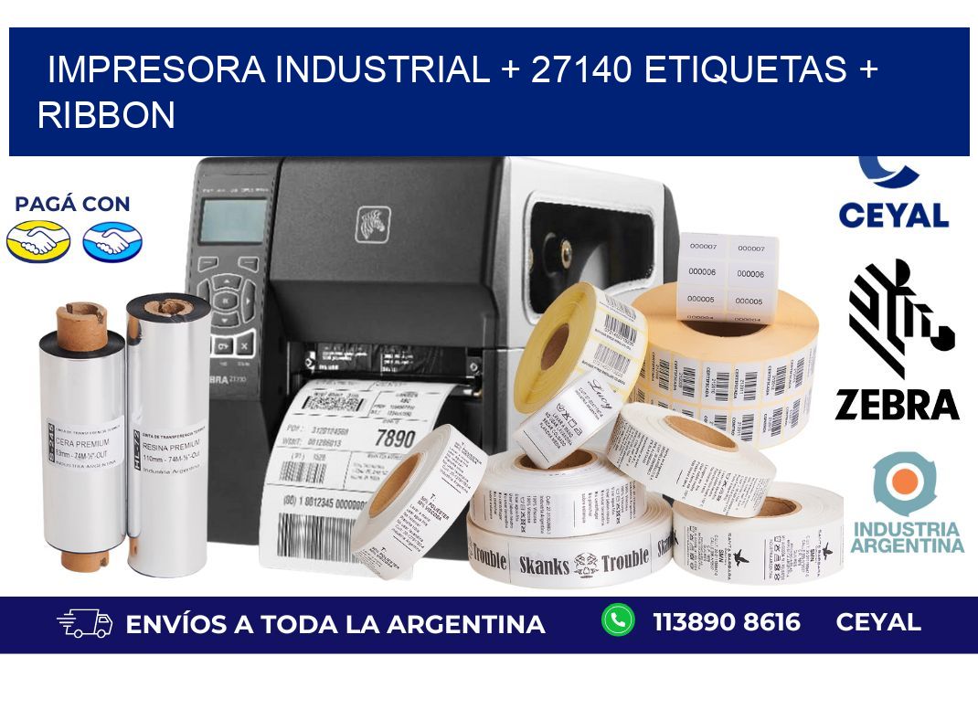 impresora industrial + 27140 etiquetas + ribbon
