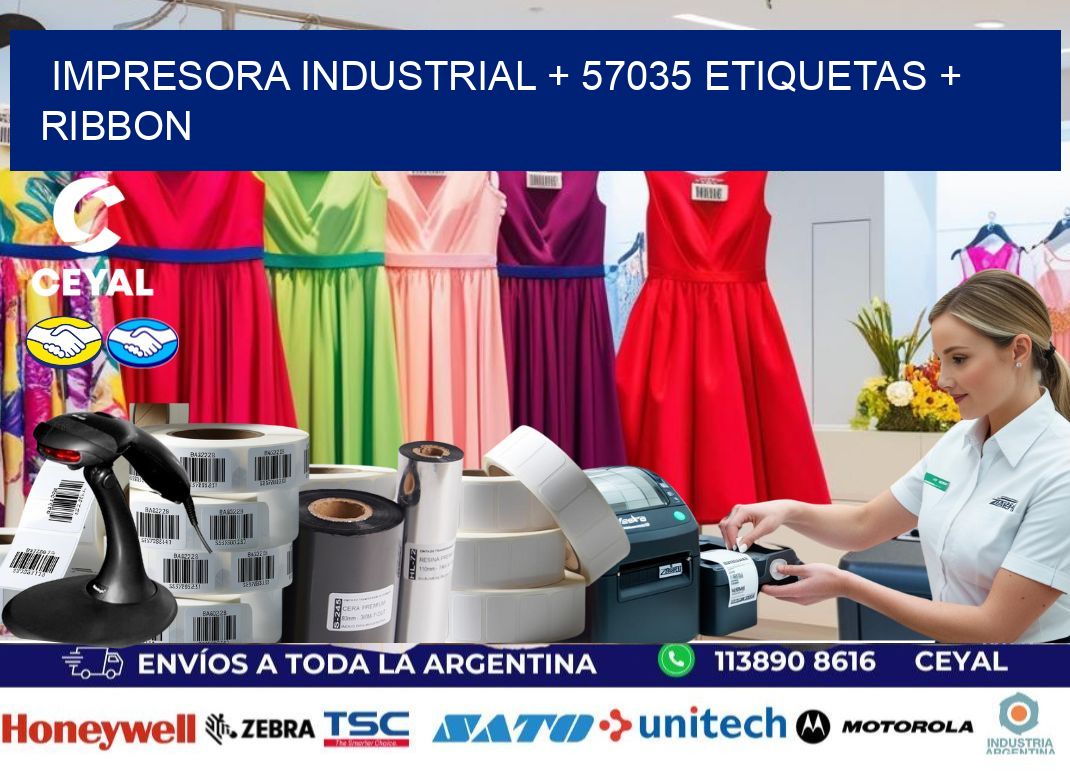 impresora industrial + 57035 etiquetas + ribbon