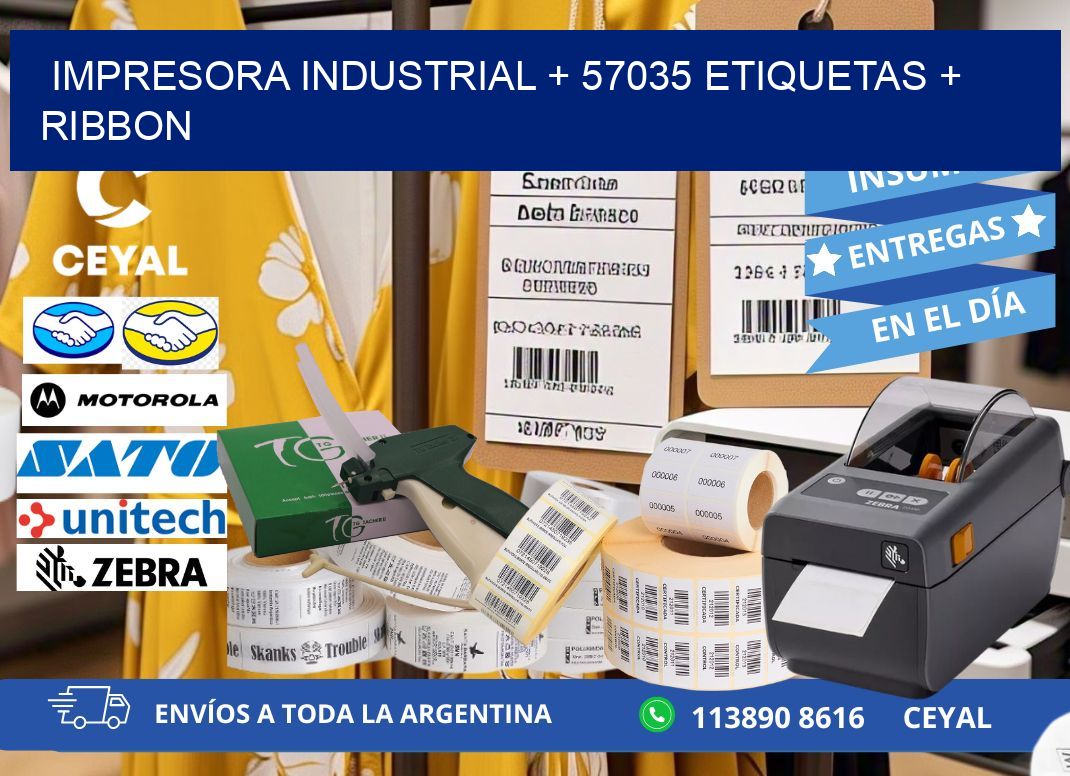 impresora industrial + 57035 etiquetas + ribbon