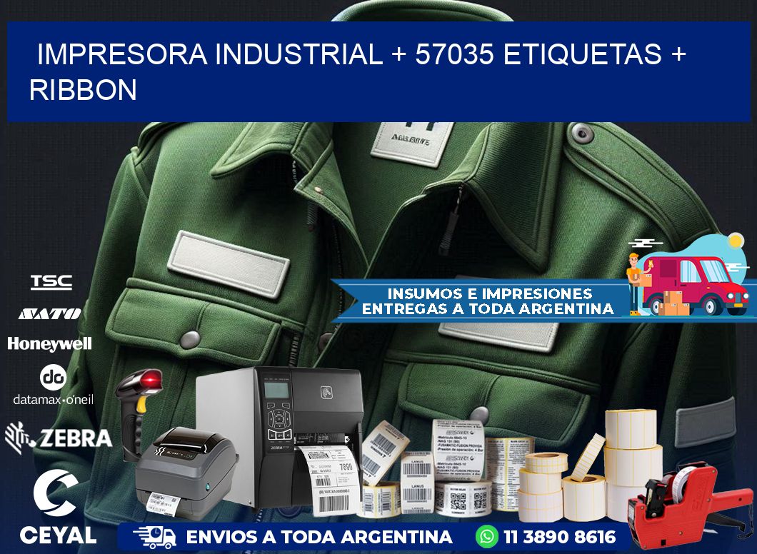 impresora industrial + 57035 etiquetas + ribbon