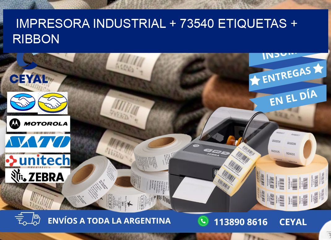 impresora industrial + 73540 etiquetas + ribbon