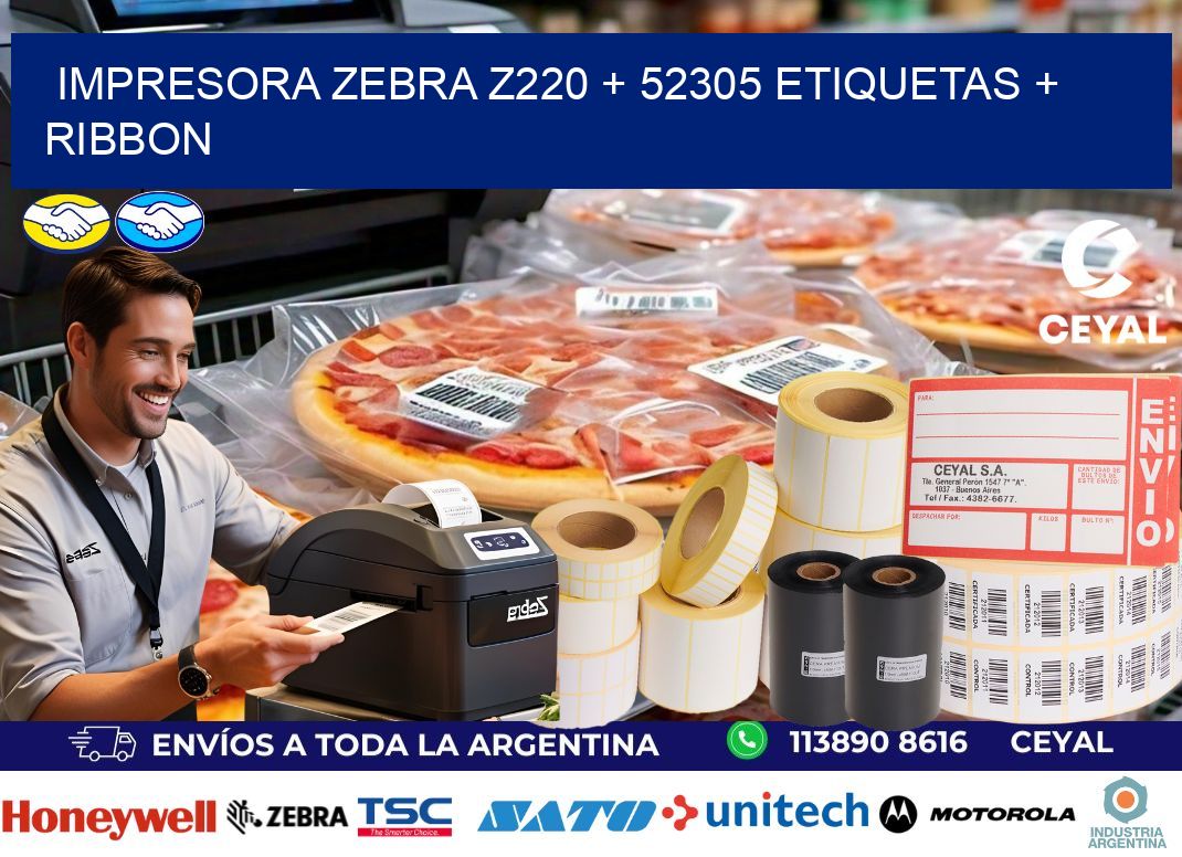 impresora zebra z220 + 52305 etiquetas + ribbon
