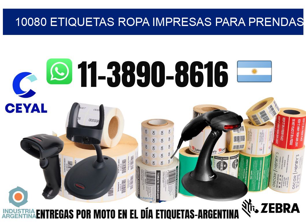 10080 Etiquetas ropa impresas para prendas