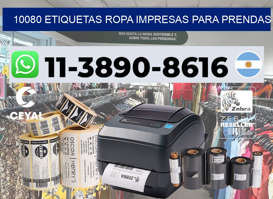 10080 Etiquetas ropa impresas para prendas