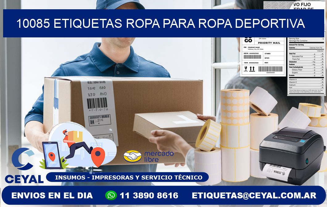 10085 Etiquetas ropa para ropa deportiva