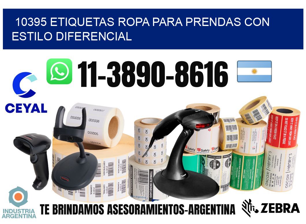 10395 Etiquetas ropa para prendas con estilo diferencial