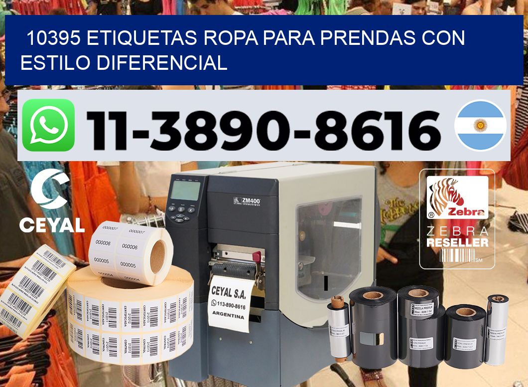 10395 Etiquetas ropa para prendas con estilo diferencial