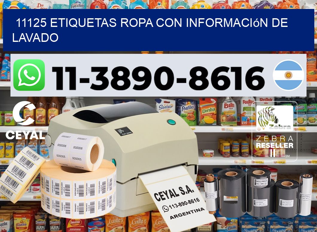 11125 Etiquetas ropa con información de lavado