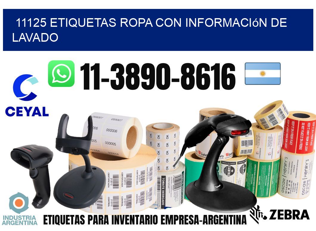 11125 Etiquetas ropa con información de lavado