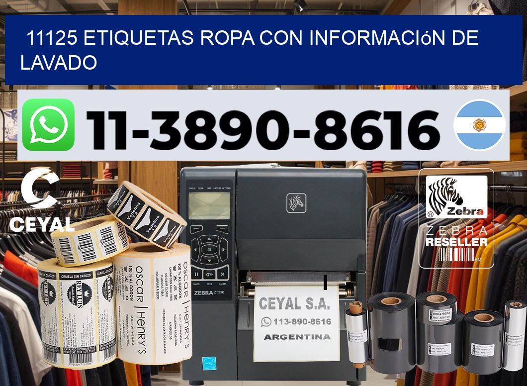 11125 Etiquetas ropa con información de lavado