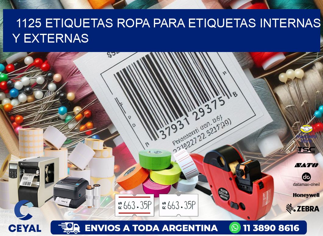 1125 Etiquetas ropa para etiquetas internas y externas