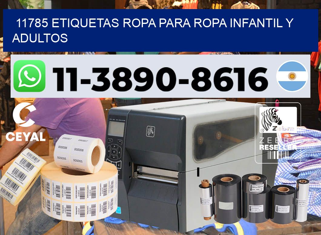 11785 Etiquetas ropa para ropa infantil y adultos