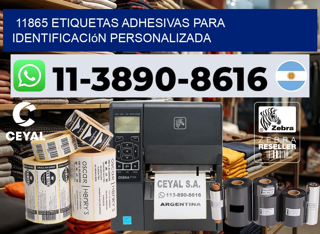 11865 Etiquetas adhesivas para identificación personalizada