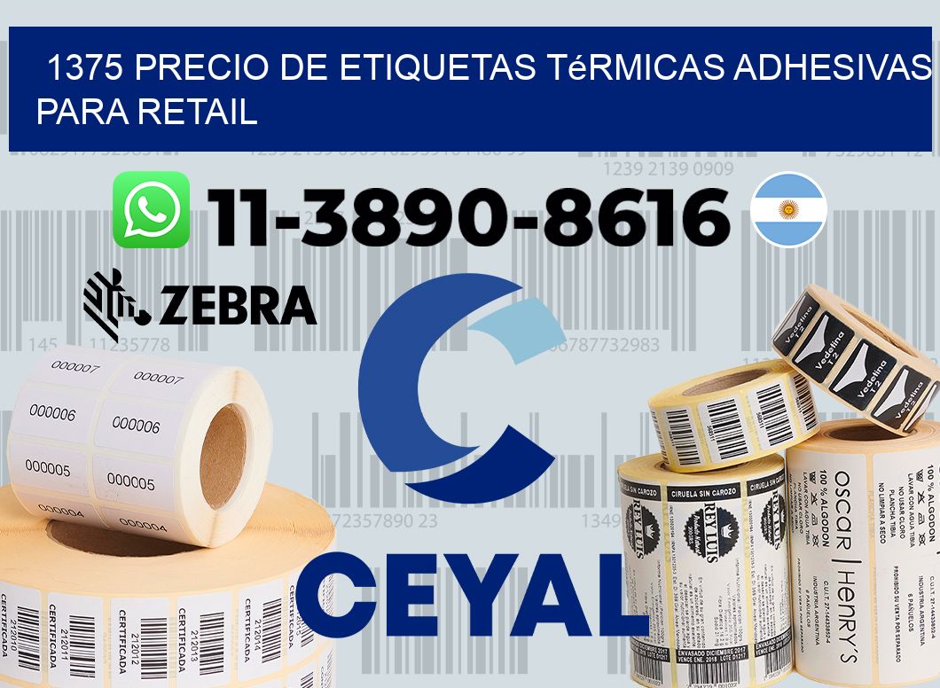1375 precio de etiquetas térmicas adhesivas para retail