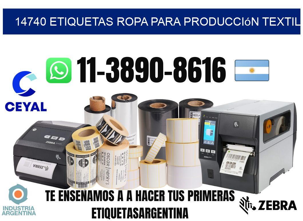 14740 Etiquetas ropa para producción textil