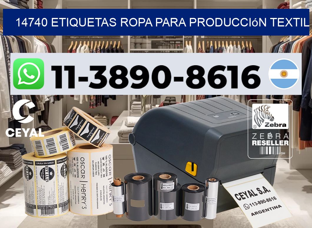 14740 Etiquetas ropa para producción textil