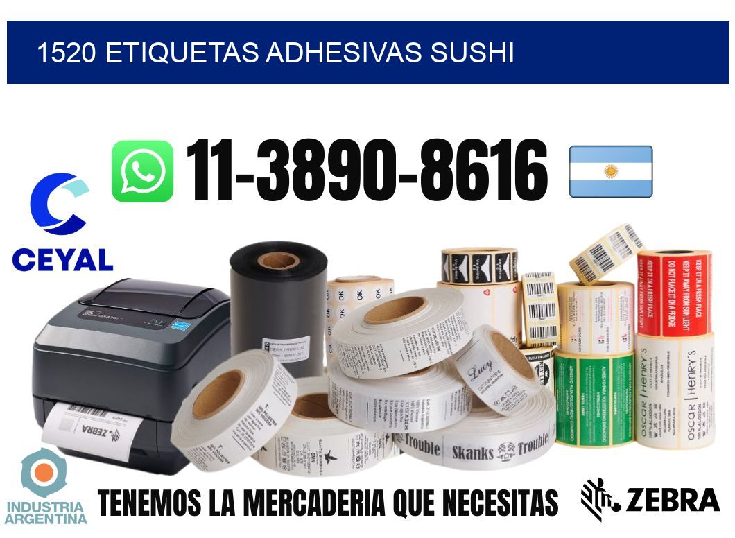 1520 etiquetas adhesivas sushi