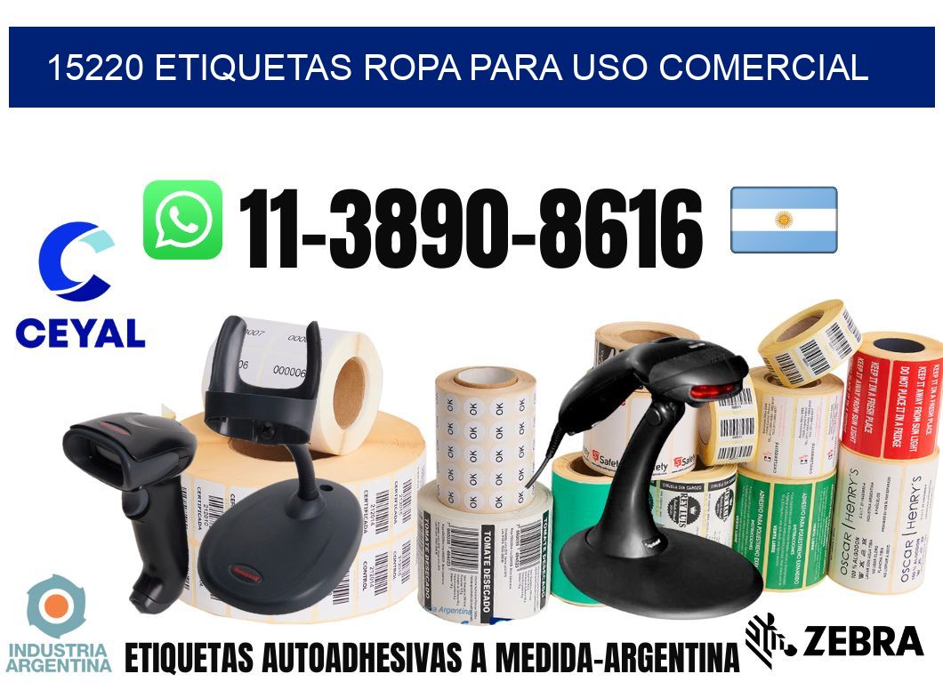 15220 Etiquetas ropa para uso comercial