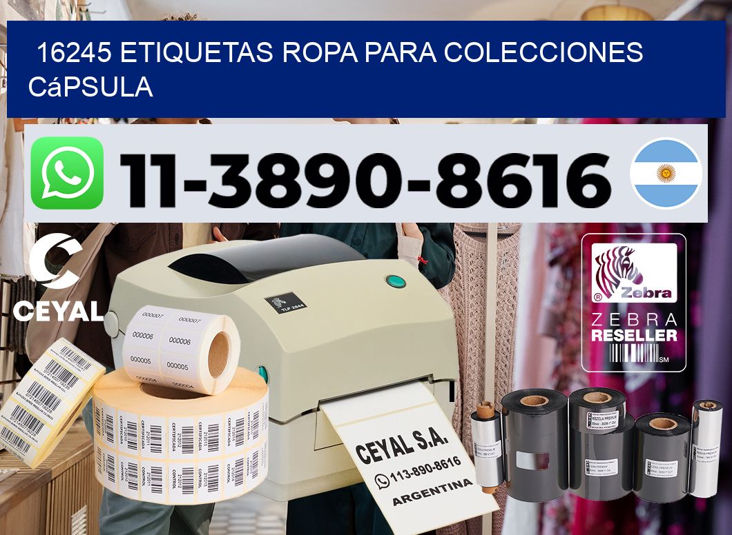 16245 Etiquetas ropa para colecciones cápsula