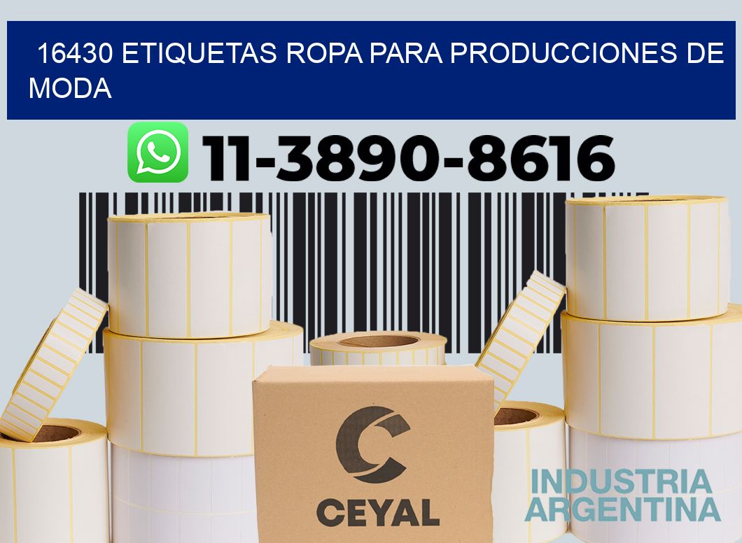 16430 Etiquetas ropa para producciones de moda