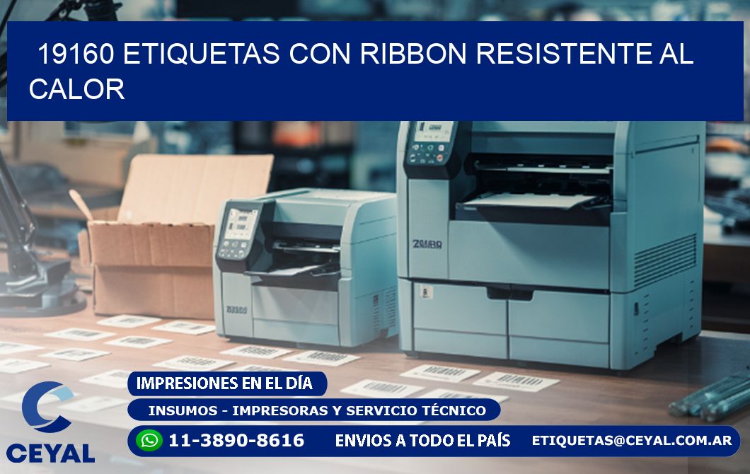 19160 etiquetas con ribbon resistente al calor