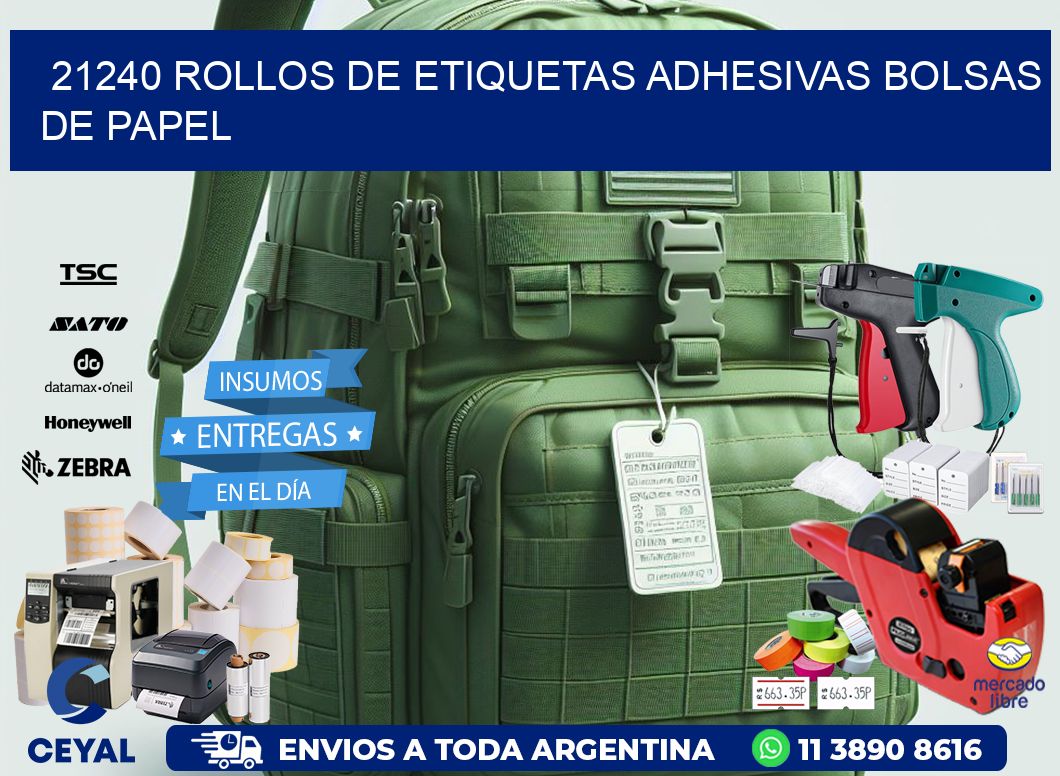 21240 rollos de etiquetas adhesivas bolsas de papel