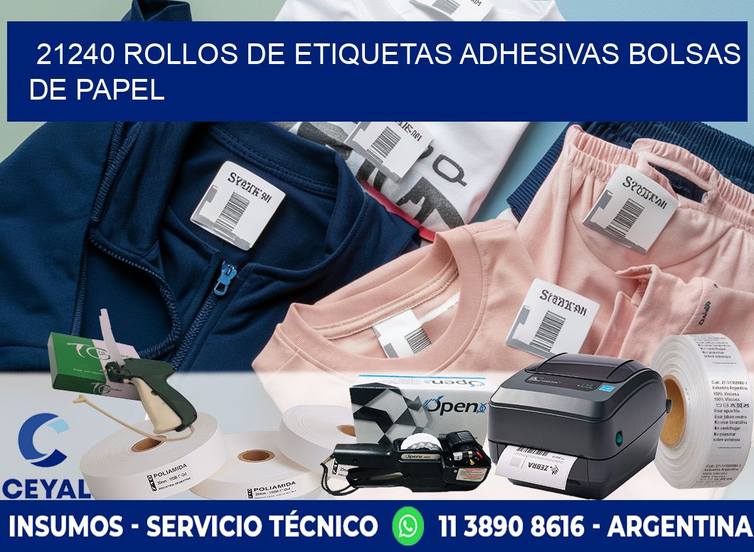 21240 rollos de etiquetas adhesivas bolsas de papel