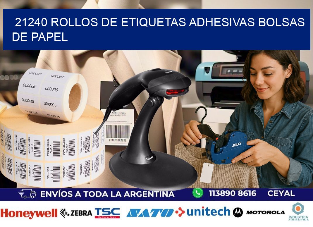 21240 rollos de etiquetas adhesivas bolsas de papel