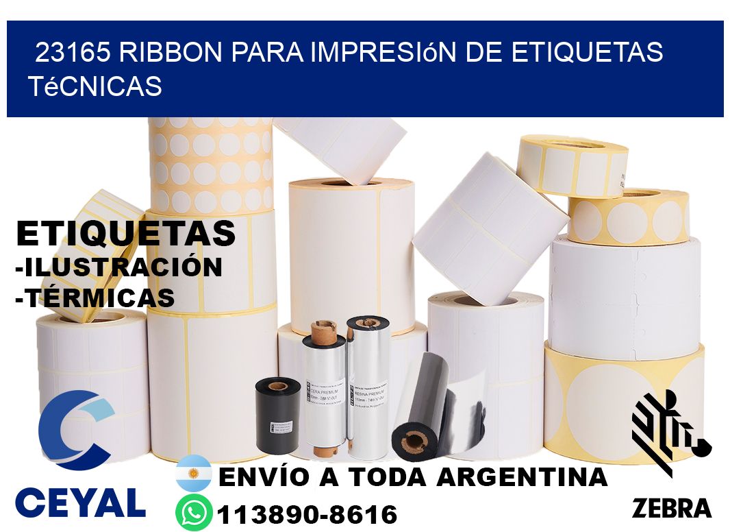 23165 ribbon para impresión de etiquetas técnicas