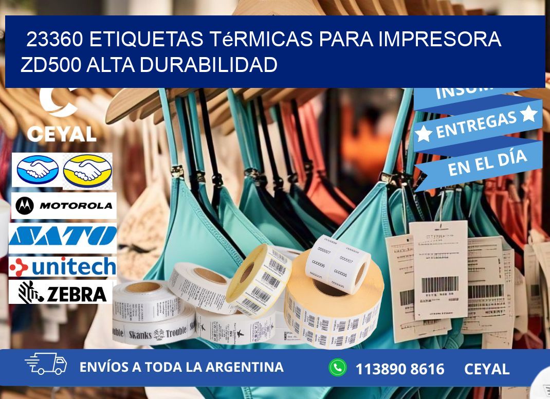 23360 etiquetas térmicas para impresora zd500 alta durabilidad