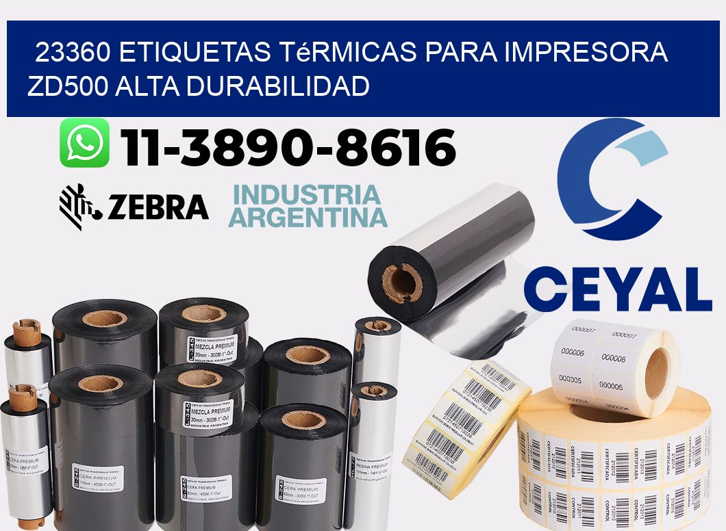 23360 etiquetas térmicas para impresora zd500 alta durabilidad