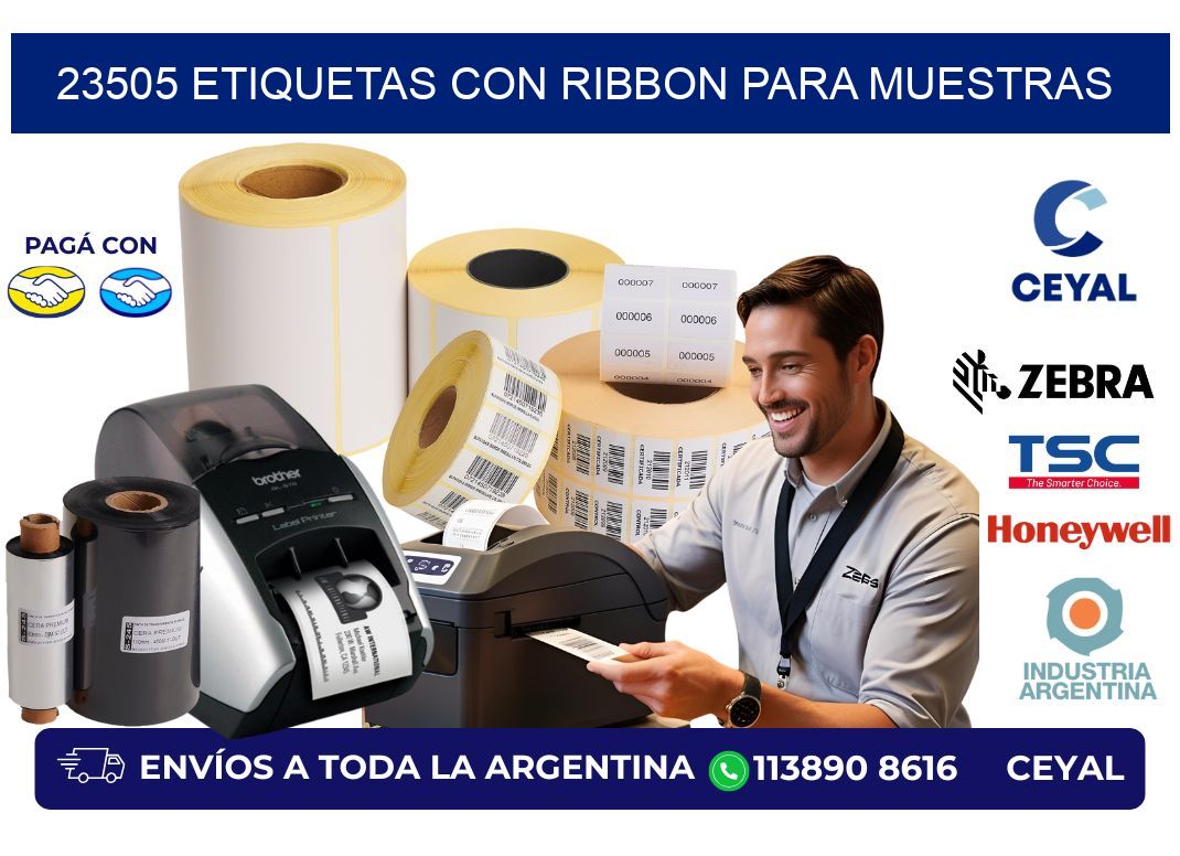 23505 etiquetas con ribbon para muestras