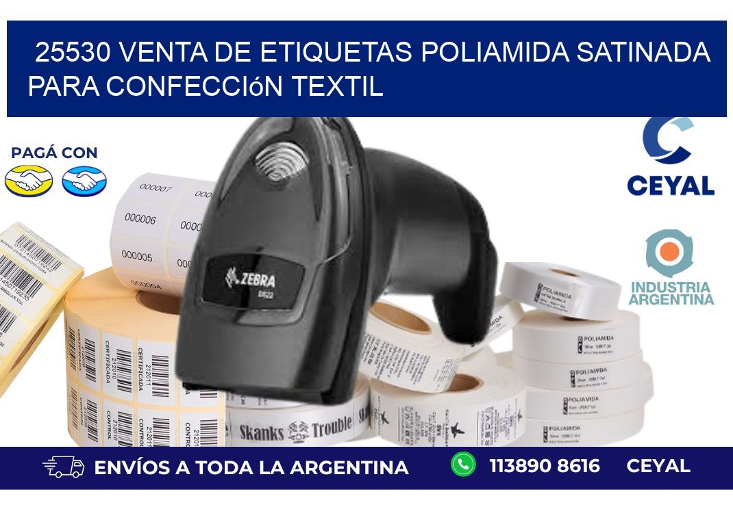 25530 venta de etiquetas poliamida satinada para confección textil