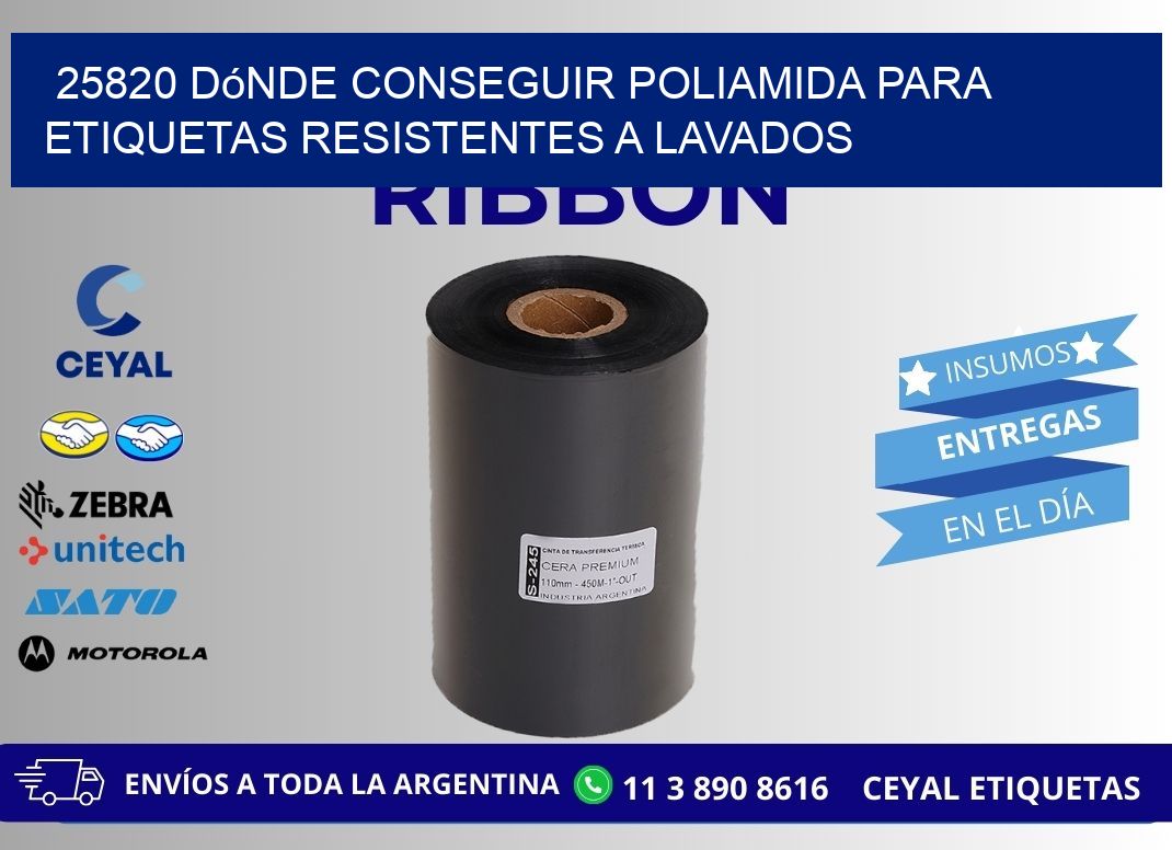 25820 dónde conseguir poliamida para etiquetas resistentes a lavados