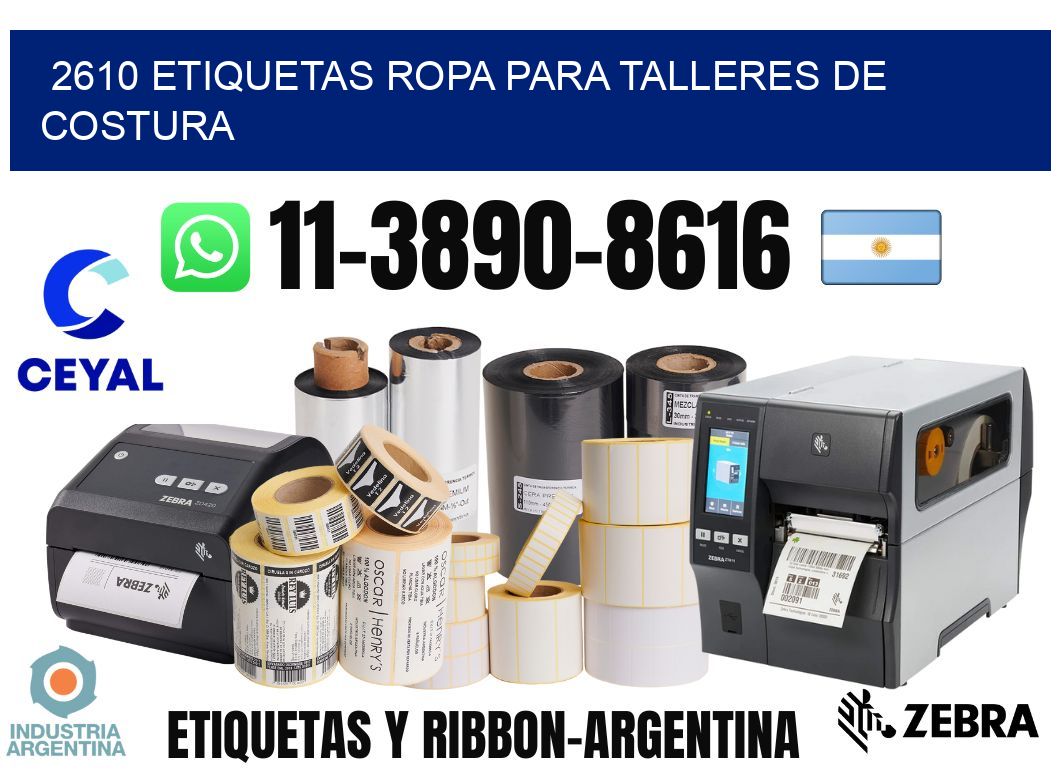 2610 Etiquetas ropa para talleres de costura