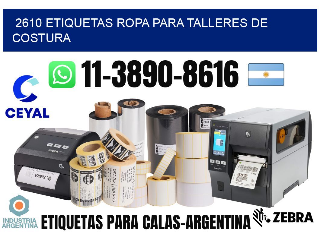 2610 Etiquetas ropa para talleres de costura