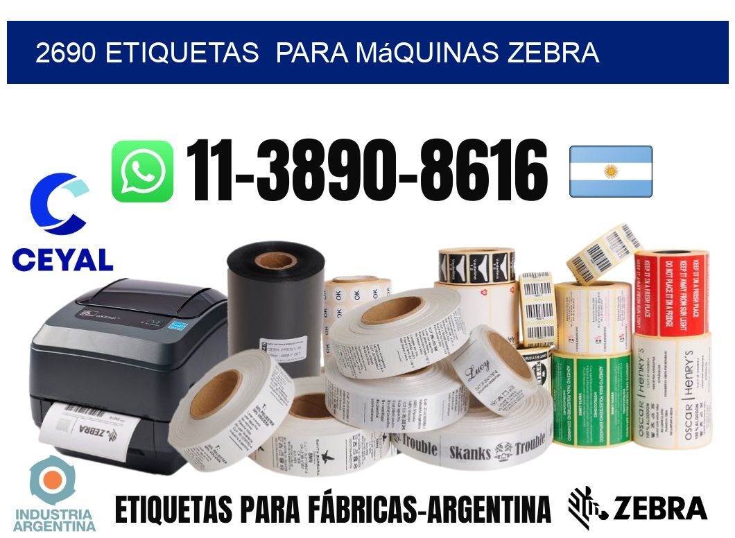 2690 etiquetas  para máquinas Zebra