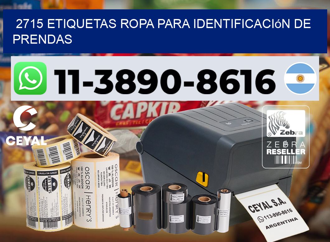 2715 Etiquetas ropa para identificación de prendas