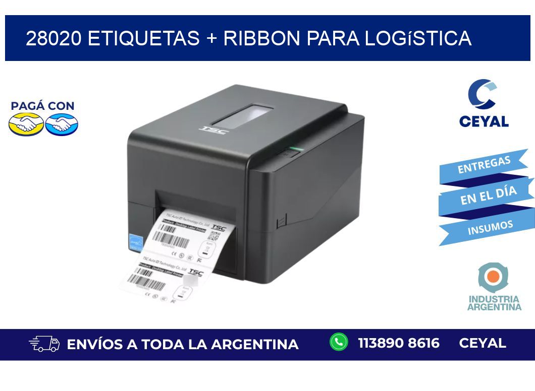 28020 etiquetas + ribbon para logística
